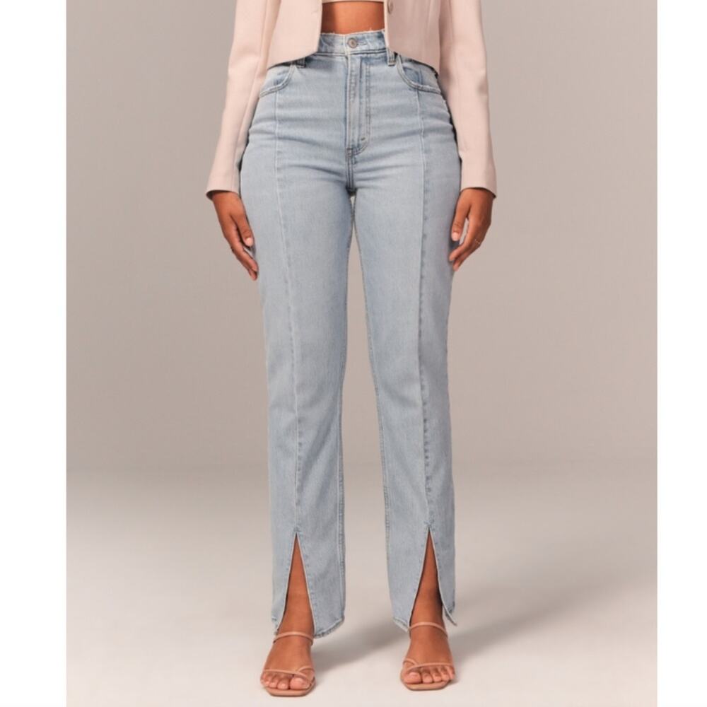NWT Abercrombie 90s Straight Front Slit Jean 29 Short